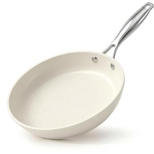 8 Inch Omelet Pan, Tri Ply Stainless Steel Nonstick Ceramic Frying Pan Skillet, Durable Non Toxic Metal Utensil, Oven and Dishwasher Safe, with Heat-Resistant Handlec for Chef's Pan, Kitchen