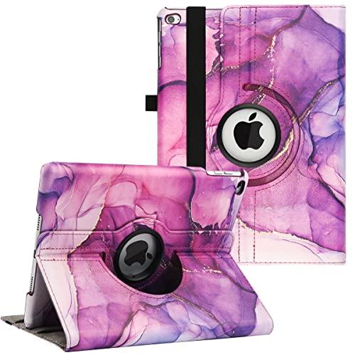 New Case for iPad 9.7 inch 2018 2017/ iPad Air 2 Case - 360 Degree Rotating Stand Protective Cover Smart Case with Auto Sleep/Wake for Apple iPad 5th/6th Generation (Marble Purple)