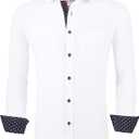 Alex Vando Mens Dress Shirt Wrinkle Free Regular Fit 4-Way Stretch Button Down Shirts (Small, White)