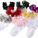 8 Pairs Ruffle Socks, Princess Lace Socks for Newborn/Infant/Toddler (13-15, A202)
