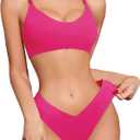 FGZ Bra and Panty Sets for Women Seamless Bralettes Lingerie Sexy Sets Comfortable Sports V Neck Bras Panty Thongs Sets (XL)