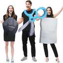 Liitrsh 3 Pcs Rock Paper Scissors Costume Adult Family Halloween Costumes for 3 People Funny Group Costumes Outfits for Adult Halloween Cosplay Costume