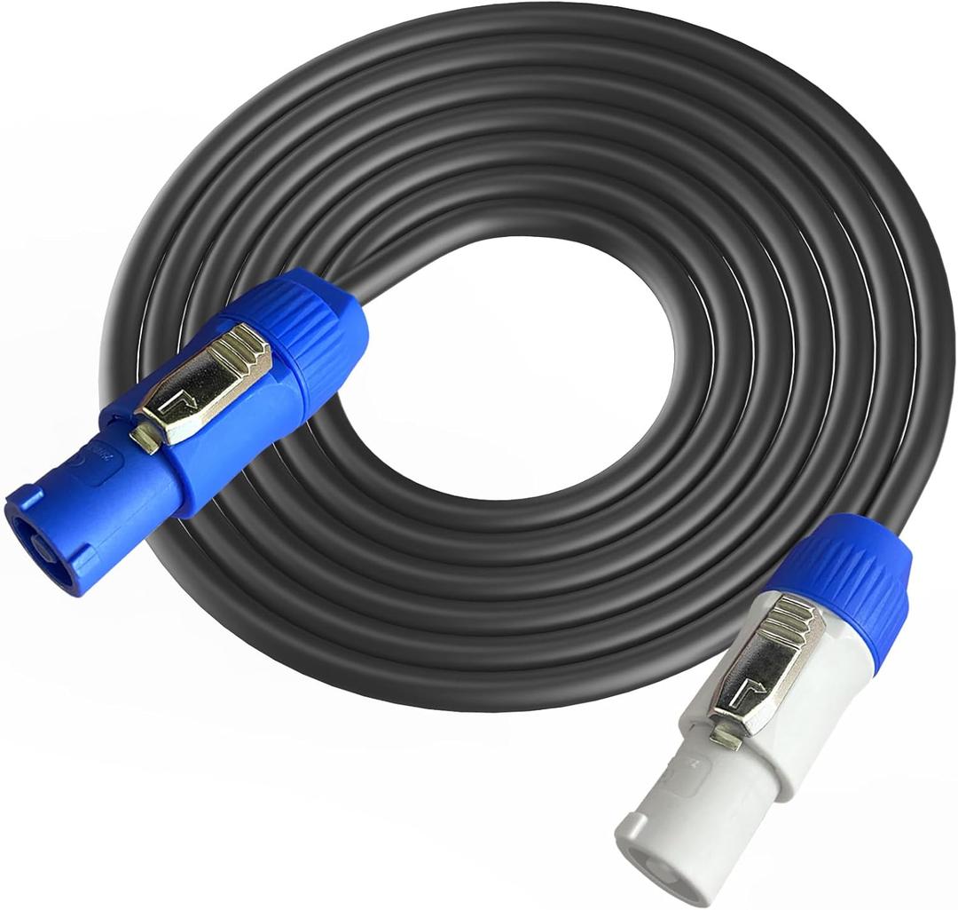 PowerCon Power Cable AC PowerCon Input to Output 12AWG 3 Pin Power Extension Cable for LED Screen Beam Moving Head Light, Stage Light Power,Audio Video Equipment and More-10FT