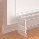 Pundin Door Draft Stopper,Adjustable Door Sweep for Bottom of Door,Silicone Weather Stripping Door Bottom Seal Blocker Air Noise,Under Door Gap Filler for Interior/Exterior Doors(Transparent, 78inch)