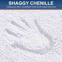 Smiry Luxury Chenille Bathroom Rugs 24x16, Extra Soft and Absorbent Shaggy Bath Mat, Machine Washable, Non-Slip Plush Carpet Runner for Tub, Shower, and Floor, Home Decor Accessories, White