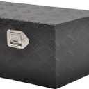 26 Inch Aluminum Utility Trailer Tongue Tool Box Wide Utility Trailer Tongue Toolbox RV Storage OrganizerTrailer Storage Tool Box With Lock & Keys Black,5 Bar Tread (26"X13.3"X12")