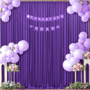 10ft x 7ft Purple Backdrop Curtain for Parties Purple Wrinkle Free Backdrop Drapes Panels for Wedding Birthday Party Baby Shower Photo Photography Polyester Fabric Background Decoration