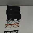 MODFANS Reading Glasses 1.25 Women 3 Pack Spring Hinge Fashion Round Stylish for Reading with Pouch