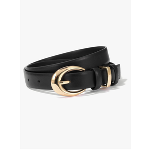 Women Leather Belts for Jeans Ladies Thin Western Waist Belt for Dress with Gold Silver Buckle