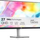 Dell S2722DC Monitor - 27-inch WQHD (2560x1440) 75Hz 4Ms Display, AMD FreeSync, Built in Speaker, USB Type-C Connectivity, Height/Pivot/Swivel/Tilt Adjust - Platinum Silver