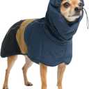 Spark Paws Dog Raincoat, Waterproof Windproof Rain Jacket, for Small Medium Large Extra Large Dogs, Reflective Breathable Full-Body Coverage Dry Suit - Blue Gold Black - S