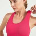 Womens Ribbed Workout Crop Tank with Built-in Bra Racerback Lightweight Yoga Top (Black, S)