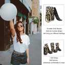 Womens Leather Waist Belts for Jeans Pants with Gold Buckle Leopard Medium