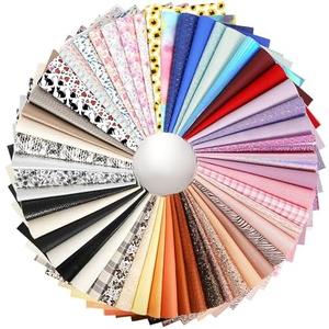 LOTOFUN 30 Pieces Random Colors Faux Leather Sheets 8X 6Inch Multiple Styles Mixed Glitter Grain Texture Embossed Pattern Printed Colored Leather for Earrings Making Hair Bow and Crafts DIY