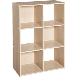 ClosetMaid Cubeicals 6 Cube Storage Shelf Organizer Bookshelf, Stackable, Vertical or Horizontal, Easy Assembly, Wood, Birch Finish