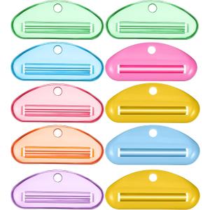 Toothpaste Squeezer, Toothpaste Squeezer Tube Roller 10 Pcs Plastic Holder Clips Plastic Clips for Saving Facial Cleanser Creams Paint for Bathroom Home and Apartment Essentials