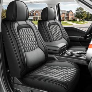 for Ford F150 Seat Covers 2026-2025-2009 F250 F350 F450 2017-2026
Truck Pickup Waterproof 5 Seat Full Set Full Coverage Comfort Anti-Slip Protection Easy Install Premium Leather (Gray)