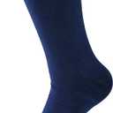 Defishuy 2 Pack Mens Dress Socks Combed Cotton Dress Crew Socks for Men Breathable Business/Casual Men's Socks Size 8-13 05 2 Pack Black Navy