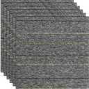 24 * 24in Self-Adhesive Carpet Tiles, Peel and Stick Floor Squares for Home Office, Removable Decorative Rug Mat, Easy Install, Sound Absorbing (10Pcs Light Grey)