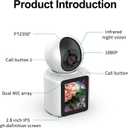 Two Way Pet Camera with 2.8 inch HD Screen, 1080P Video Calling Camera for Indoor Home Security, Indoor Home Nanny/Dog/Baby Security Device with Phone App
