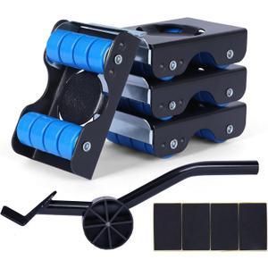 Furniture Sliders, Furniture Movers with Wheels 700LBS- 4 Metal Slider with Anti-Slip Pad4 Brakes Each for Easy Moving, Heavy Duty Appliance Roller Dolly for Couches, Sofas +More.