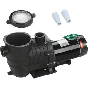 Inground/Above Ground Swimming Pool Pump, 1.5 HP 110V/220V Dual Voltage Self Primming Pool Pump with Strainer Filter Basket & Drain Plug, 1100W 60HZ Silent Operation