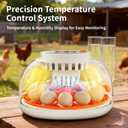 APDOE Egg Incubators for Hatching Eggs, Temperature and Humidity Control, Automatic Egg Turning, Egg Candler, External Water Bottle, Air Vent, for Chicken, Duck & Quail Eggs, 12 Eggs