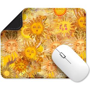 Cute Mouse Pads,Unique Mouse Pad Design,Size 9.33 x 7.76 in,Desk Accesories with Rubber Non-Slip Base,Stitched Mouse Pad for Desk, Computer and Gaming (Suns)