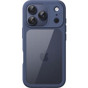 JETech Case for iPhone 17 Pro 6.3-Inch, Shockproof Phone Bumper Cover, Solid Color Matte TPU Frame, Anti-Scratch Clear Back (Dark Blue)