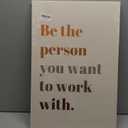 XWELLDAN Be The Person You Want to Work With Inspirational Quote Wall Art Canvas Prints,Team Work Motivational Quotes Wall Art Decor for Home Office Workplace, 16 x 24 Inch Brown, Framed