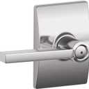 Schlage F40 LAT 625 CEN Latitude Door Lever with Century Trim, Bed & Bath Privacy Lock, Bright Chrome