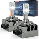 D1S Bulb, 46000LM, 800% Brightness, 6000K White, 10x Cooling, Fast Plug, Fog Light, Xenon HID Replacment, Compatible 99.99%, 2-Pack