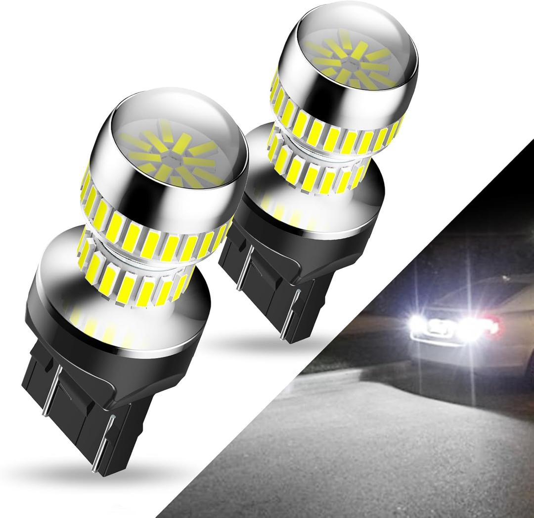 AUXITO 7440 7443 LED Bulbs for Reverse Lights, 6000K Bright White T20 7441 7444 LED Light for Exterior Backup Tail Brake DRL Turn Signal Parking Lights, Pack of 2
