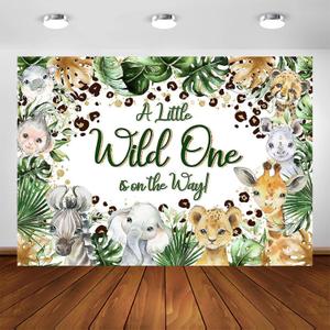 Avezano Safari Baby Shower Backdrop - Little Wild One is On The Way Jungle Safari Party Decorations Woodland Theme Photography Background Cake Table Banner (7x5ft) Avezano Safari Baby Shower Backdrop - Little Wild One is On The Way Jungle Safari Party Decorations Woodland Theme Photography Background Cake Table Banner (7x5ft)