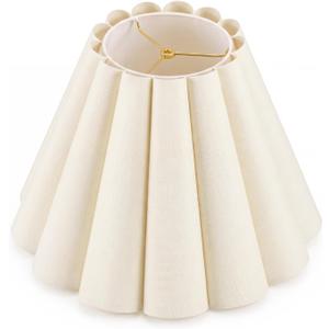 Large Scalloped Pleated Lamp Shade, Cream Empire 21.2" Bottom, E26 Spider, 7.5" top x 21.2" Bottom x 13.58" high