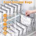 30PCS Reusable Aluminum Foil Sealable Storage Bags, Resealable Vacuum Zipper Pouches for Food, Stand Up Foil Sealable Bags with Label and Zip Lock for Vegetable Fruit Meat (3 Size)