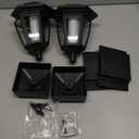 Dynaming Solar Flame Post Lights Outdoor, Solar Powered Lamps Fence Post Cap Lights, Flickering Flame LED Lantern Decorative Waterproof for Garden Deck Patio, Fit 4x4, 5x5 or 6x6 Wooden Posts, 2 Pack (Black)