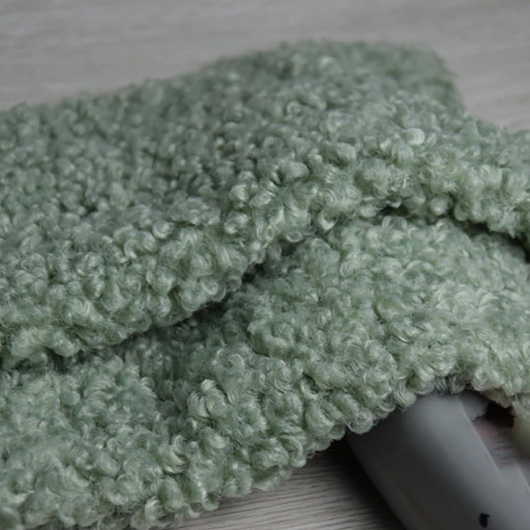 Cuddly Sherpa Fleece Lining Fabric Thick Faux Plush Fur Fabric for DIY Sewing Crafts Coat Costume Thermal Lined Material Pillow Rugs(Color: Green Gray)