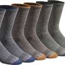 Dickies Men's Dri-tech Original Moisture Control Crew Socks, Heathered Colors (6 Pairs), Large