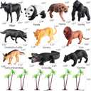 EnAuRoL 31 Pcs Safari Animals Figures Including 24 Realistic Jungle Playset Toys Zoo Animals for Toddlers 3+ Years Old Ideal Gift for Boys and Girls