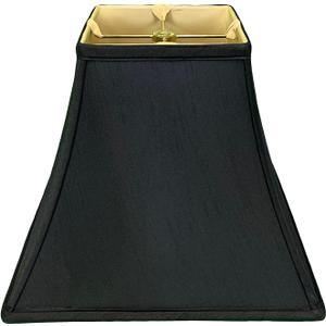 Royal Designs Square Bell Basic Lamp Shade, Black/Gold 7 x 14 x 11.5