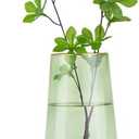 WHJY 9 inch Green Clear Glass Vase for Table Centerpieces Home Décor, Flower vase Modern Glass Bottles Decorative-Green