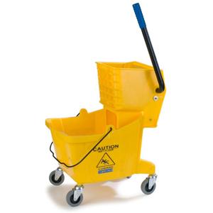 26 qt Mop Bucket Combo - Side Press Wringer, Polyethylene, Yellow