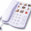 TelPal Big Button Phone with Speaker for Seniors, Corded Amplified Phone, Landline Phones with One Touch Memory for Old People, Easy to Read SOS Telephones