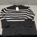 KIRUNDO Women's Striped Knit Oversized Fall Sweaters 2025 Trendy Clothes Crewneck Winter Pullover Sweater Side Split Size S