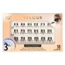 Velour-Xtensions Self-Stick Lash Clusters Soft & Wispy, Self Adhesive Eyelashes with 18 Underlash Clusters, New No Glue Technology for Lightweight Effortless Lash Look at Home