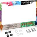 License Plate Frame for Car, All Music Verson Plate Frame with Screws for Standard Us Canada License Plate Holder, Stainless Steel Car Accessories 12x6 Inch