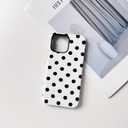2 x NITITOP Compatible with iPhone 12 Pro Max Case Cute Polka Dots Pattern for Women Girls Men Boy Hybrid 2 Layers Matte Back Shockproof Protective Cover - White