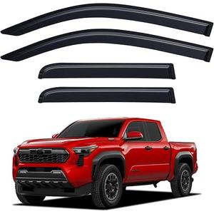 Window Visors Rain Guards for 2024 2025 2026 Toyota Tacoma Double/Crew Cab | Out-Channel Window Vent Wind Deflectors Visors Shades Protectors for 24 25 26 Toyota Tacoma Full-Size Cab