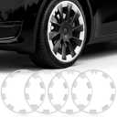 Wheel Rim Protect for Tesla Model Y 20" (2020-2024), Easy-Install Hubcaps Wheel Cover, Scratch-Resistant Car Tire Trim Rings, Stylish Design for Induction Wheels, Peal White 4Pcs Model Y Accessories